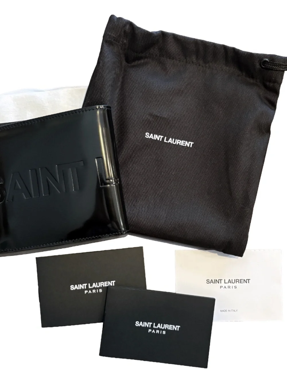 Saint Laurent Men's Bifold Wallet with Debossed Logo